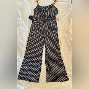 Gilli Dark Navy and White Patterned Jumpsuit
